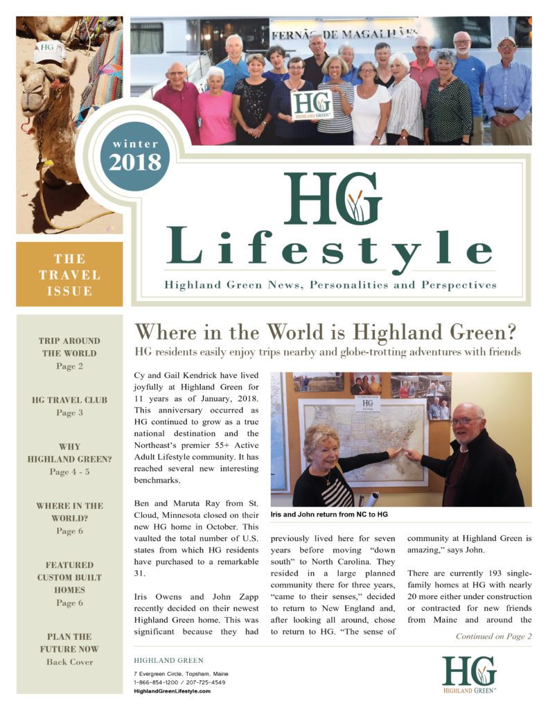 Highland Green Lifestyle Newsletter, Travel Issue | 55+ Community in Maine | Senior Living Communities